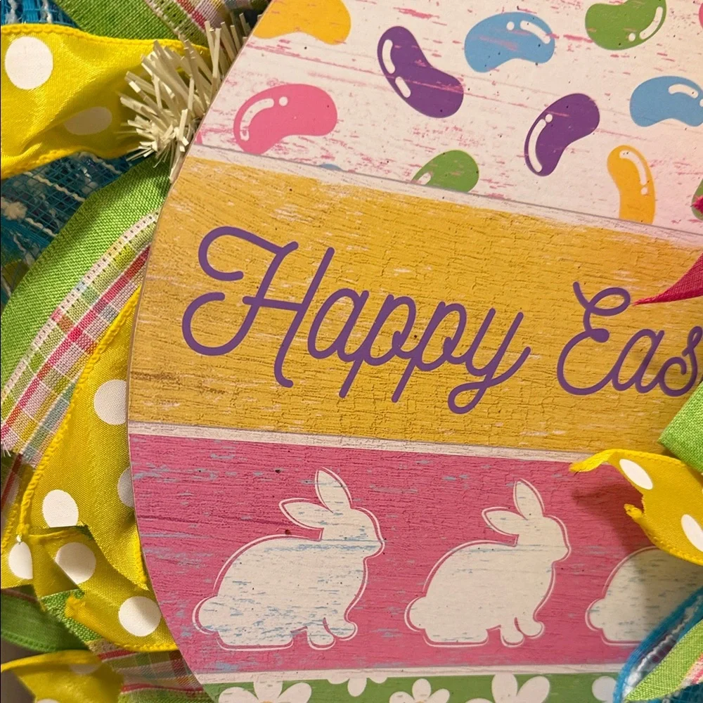 Colorful Easter Bunny Wreath